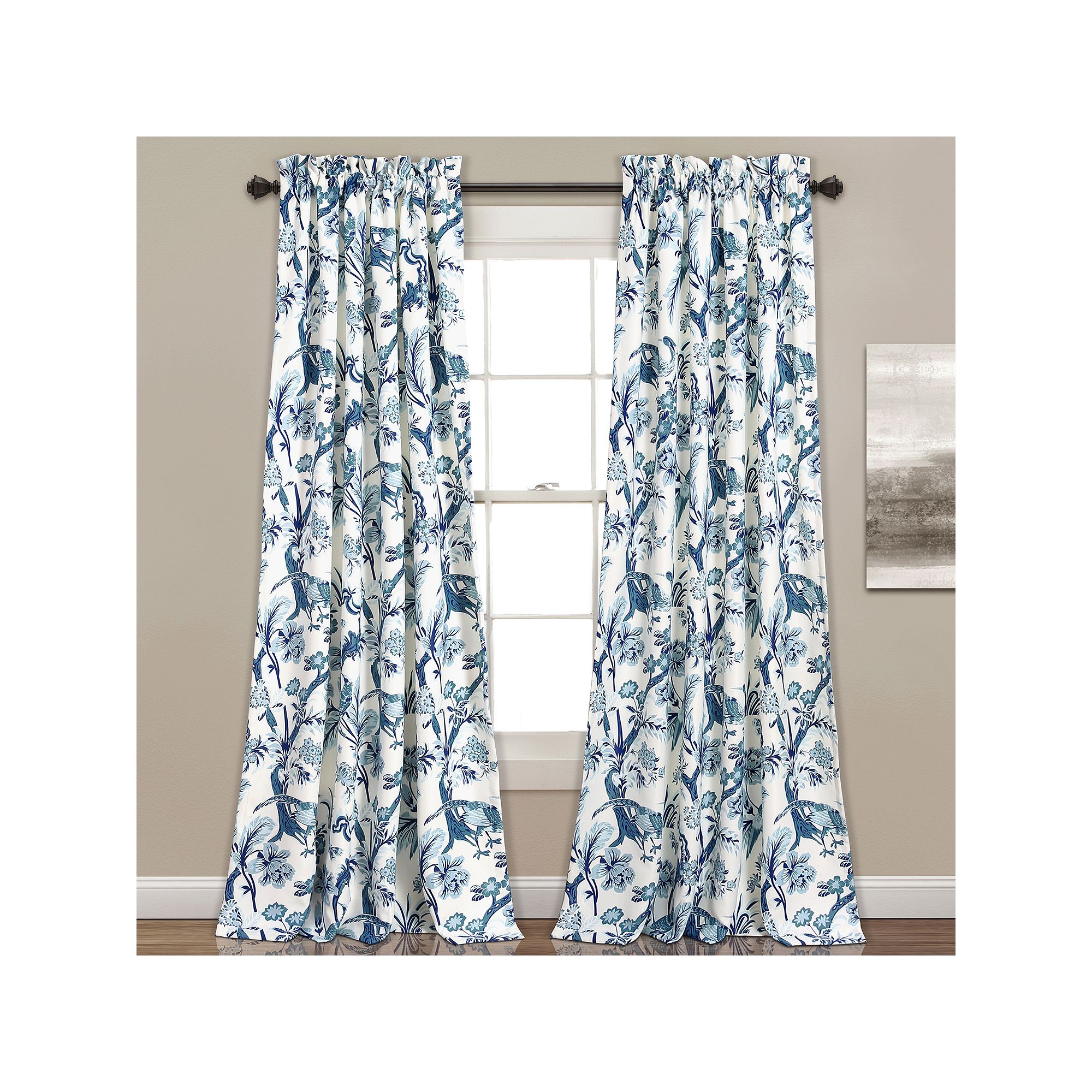 Lush Decor Dolores Room Darkening Window Curtains Set, Blue