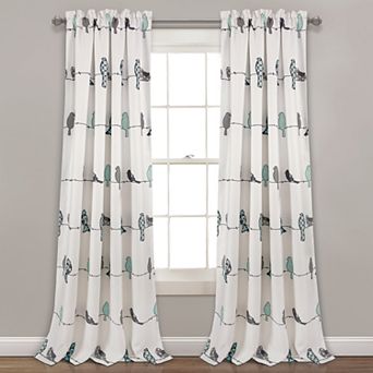 Lush Decor Rowley Birds Room Darkening Window Curtain Set