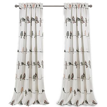Lush Decor Rowley Birds Room Darkening Window Curtain Set