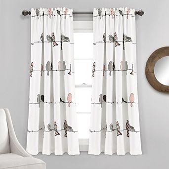 Lush Decor Rowley Birds Room Darkening Window Curtain Set