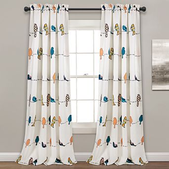 Lush Decor Rowley Birds Room Darkening Window Curtain Set