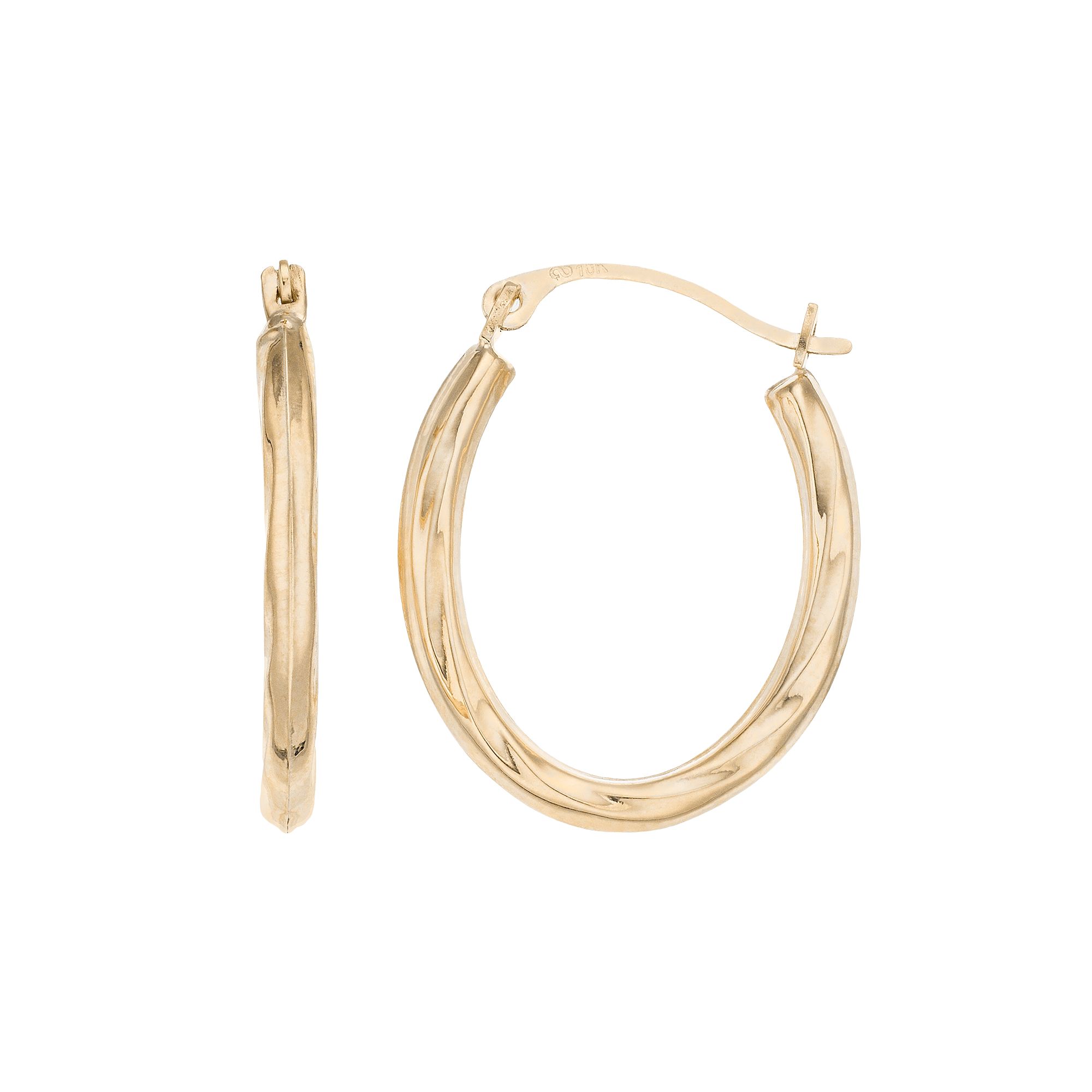 Taylor Grace 10K Twisted Oval Hoop Earring, Womens, 10k Gold