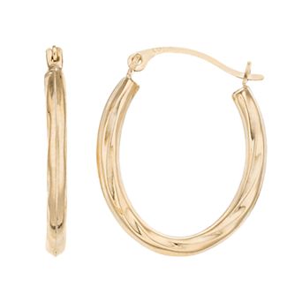 Taylor Grace 10k Gold Twisted Oval Hoop Earring