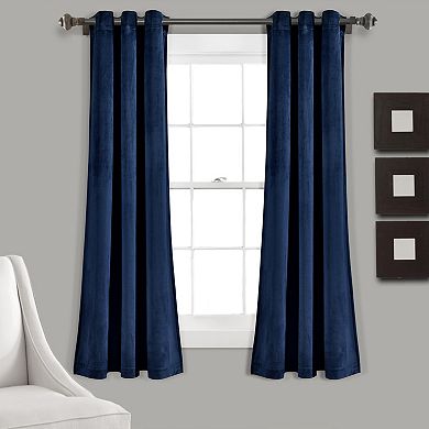 Lush Decor Prima Velvet Solid Room Darkening Window Curtains Set
