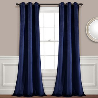 Lush Decor Prima Velvet Solid Room Darkening Window Curtains Set