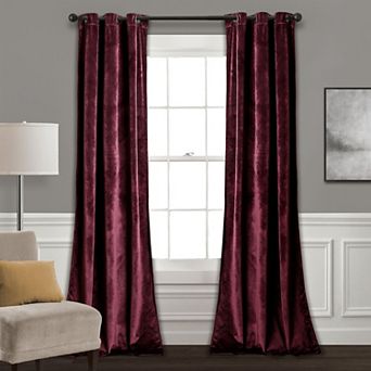 Lush Decor Prima Velvet Solid Room Darkening Window Curtains Set