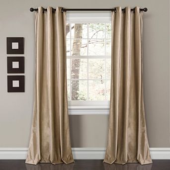 Lush Decor Prima Velvet Solid Room Darkening Window Curtains Set