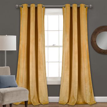 Lush Decor Prima Velvet Solid Room Darkening Window Curtains Set