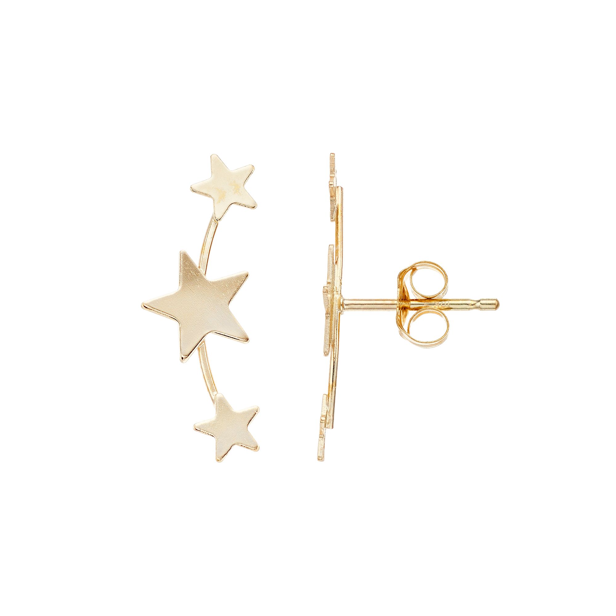 Taylor Grace  10k Star Climber Earrings, Womens, 10k Gold