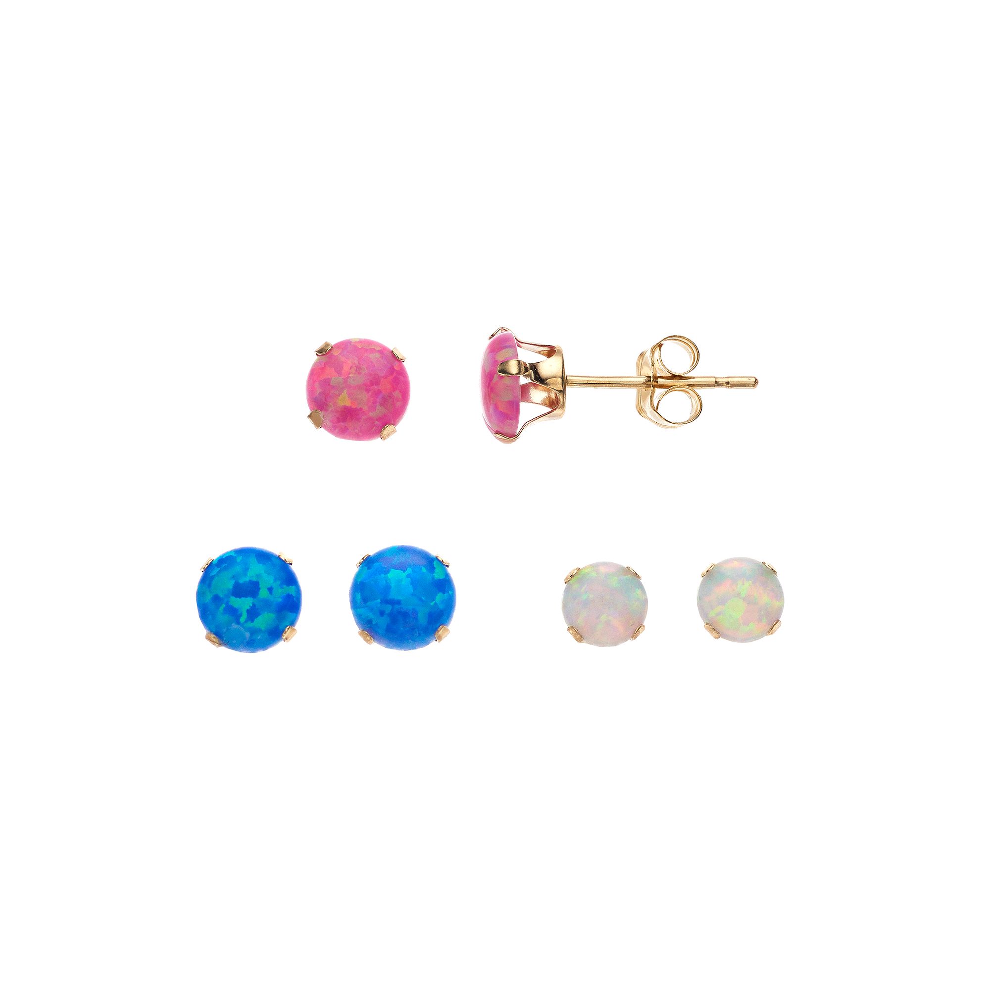 Taylor Grace 10k Opal Earring Set, Womens, 10k Gold