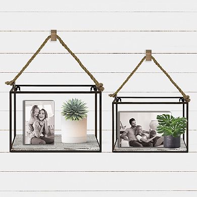 The Gallery Collection Rustic Industrial Shelf 2-piece Set