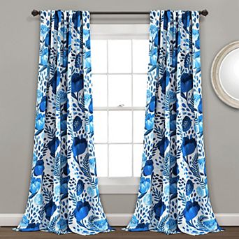 Lush Decor Poppy Garden Room Darkening Window Curtain Set