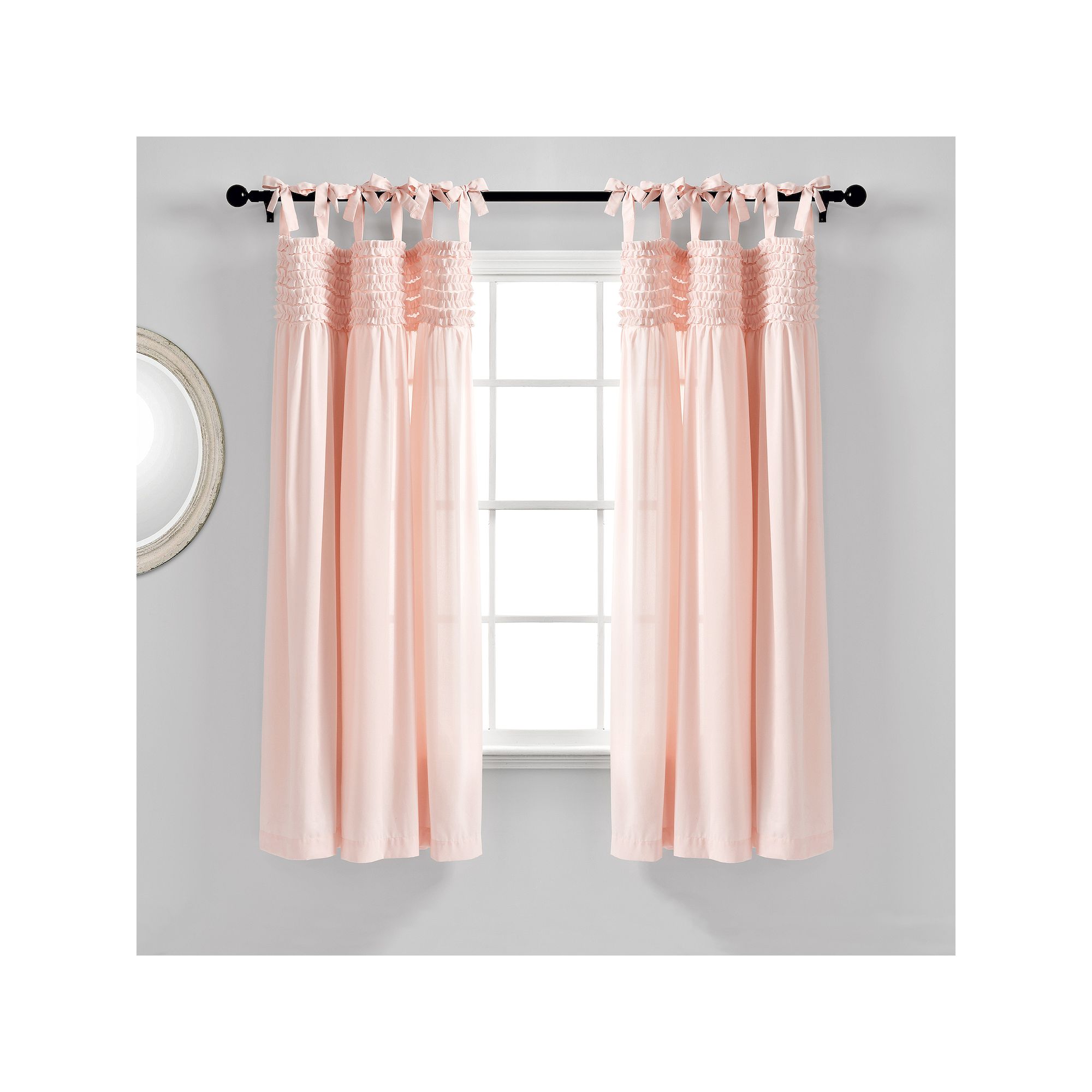 Lush Decor 2-pack Lydia Ruffle Window Curtain, Blush