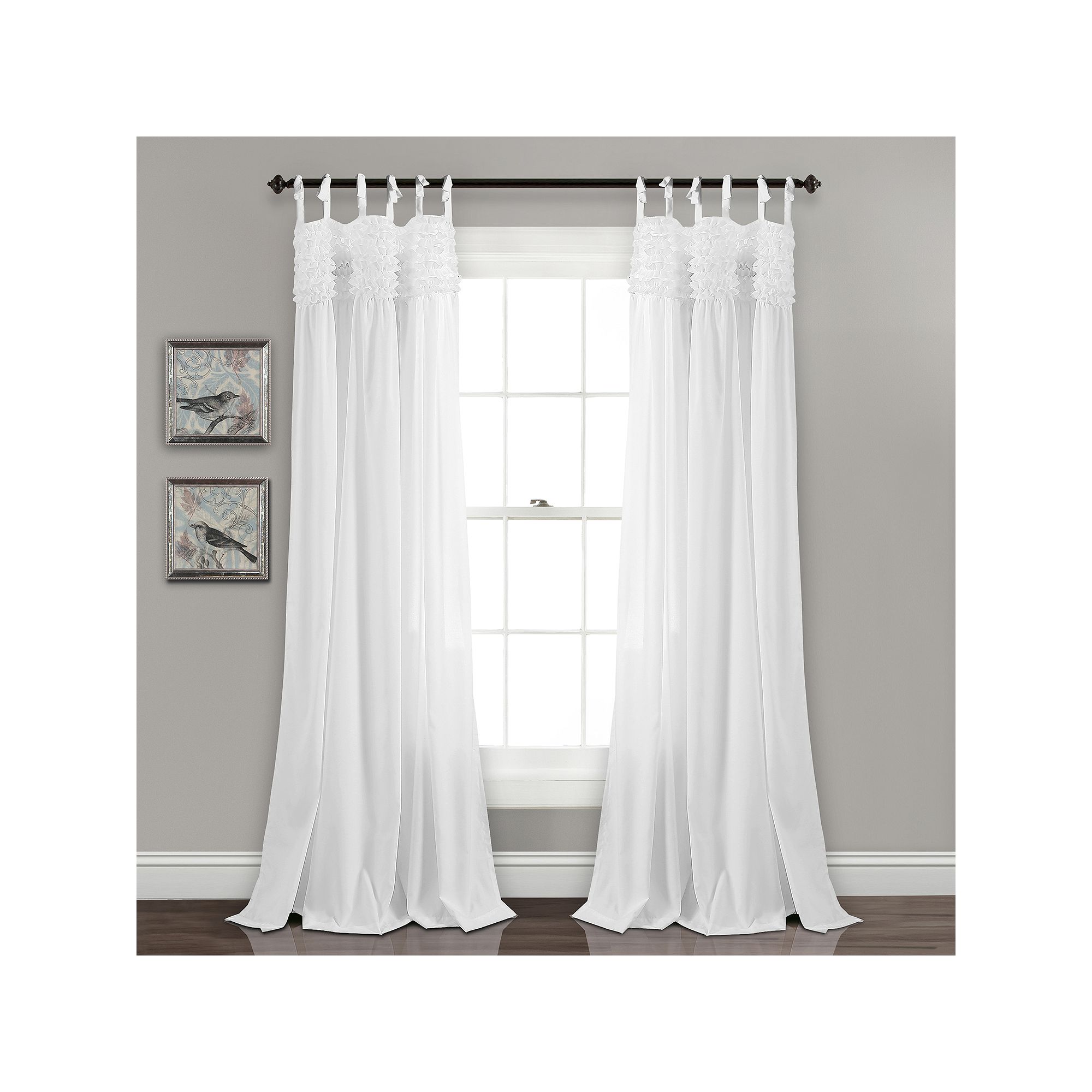 Lush Decor 2-pack Lydia Ruffle Window Curtain, White