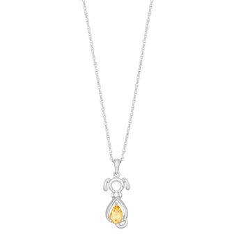 LeRose by Lexi and Rose Sterling Silver Gemstone & Lab-Created White Sapphire Dog Pendant