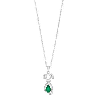 LeRose by Lexi and Rose Sterling Silver Gemstone & Lab-Created White Sapphire Dog Pendant