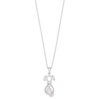 LeRose by Lexi and Rose Sterling Silver Gemstone & Lab-Created White Sapphire Dog Pendant