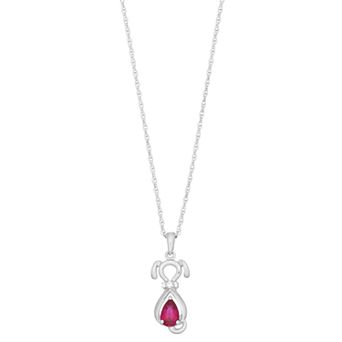 LeRose by Lexi and Rose Sterling Silver Gemstone & Lab-Created White Sapphire Dog Pendant