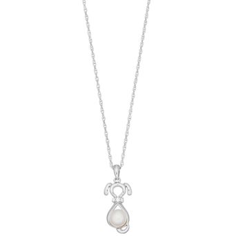 LeRose by Lexi and Rose Sterling Silver Gemstone & Lab-Created White Sapphire Dog Pendant