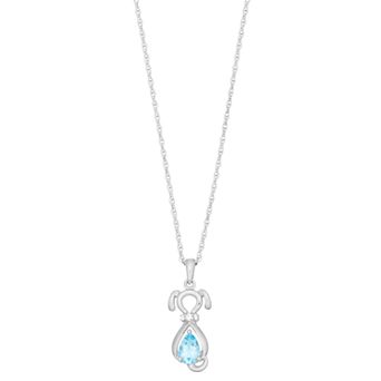 LeRose by Lexi and Rose Sterling Silver Gemstone & Lab-Created White Sapphire Dog Pendant
