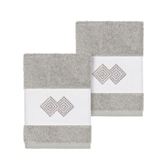 Linum Home Textiles Turkish Cotton Noah Embellished Washcloth Set
