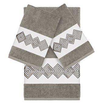 Linum Home Textiles Turkish Cotton Noah 3 pc Embellished Towel Set