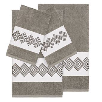 Linum Home Textiles Turkish Cotton Noah 4 pc Embellished Towel Set
