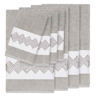 Linum Home Textiles Turkish Cotton Noah 8 pc Embellished Towel Set