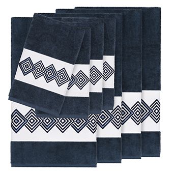 Linum Home Textiles Turkish Cotton Noah 8 pc Embellished Towel Set