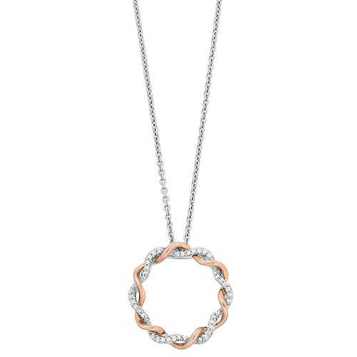 Simply Vera Vera Wang Sterling Silver & 14k Rose Gold 1/10 Carat T.W ...