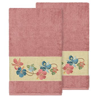 Linum Home Textiles Turkish Cotton Caroline Embellished Bath Towel Set