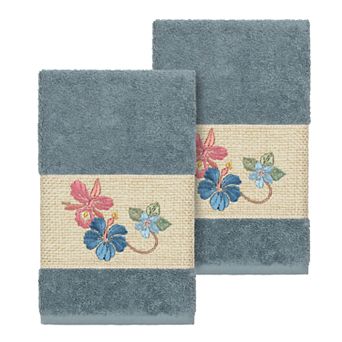 Linum Home Textiles Turkish Cotton Caroline Embellished Hand Towel Set