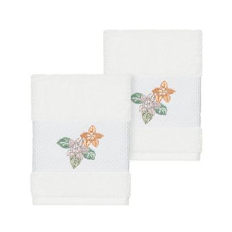 Linum Home Textiles Turkish Cotton Caroline Embellished Washcloth Set