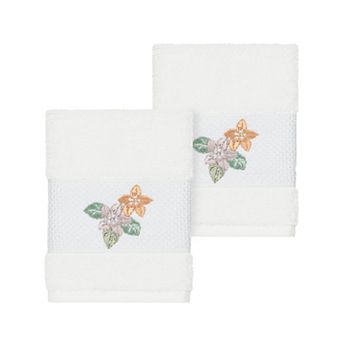 Linum Home Textiles Turkish Cotton Caroline Embellished Washcloth Set