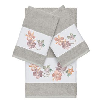 Linum Home Textiles Turkish Cotton Caroline 3 pc Embellished Hand & Bath Towel Set
