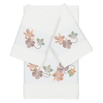 Linum Home Textiles Turkish Cotton Caroline 3 pc Embellished Hand & Bath Towel Set