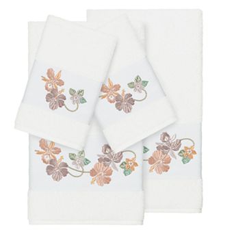 Linum Home Textiles Turkish Cotton Caroline 4 pc Embellished Towel Set