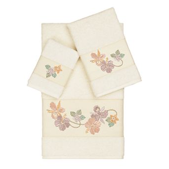 Linum Home Textiles Turkish Cotton Caroline 3 pc Embellished Towel Set
