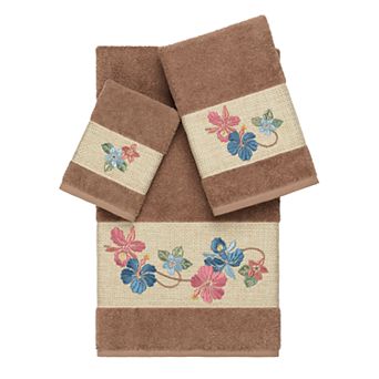 Linum Home Textiles Turkish Cotton Caroline 3 pc Embellished Towel Set