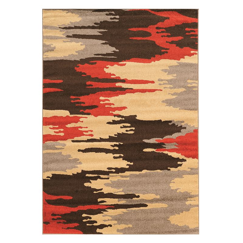 Linon Claremont Ikat Rug, Brown, 8X10 Ft