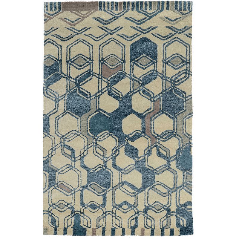 Linon Aspire Triangle Rug, Beig/Green, 8X11 Ft