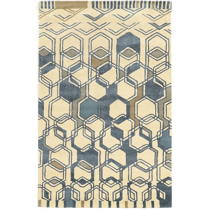 Linon Aspire Triangle Rug, Beig/Green, 8X11 Ft