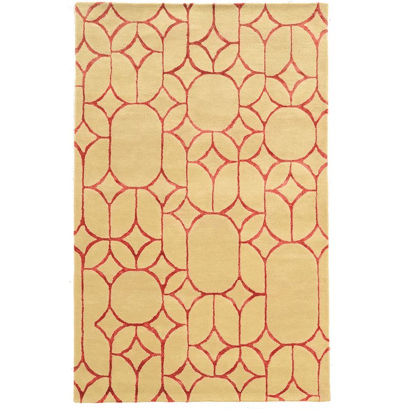 Linon Aspire Window Rug, Beig/Green, 8X11 Ft