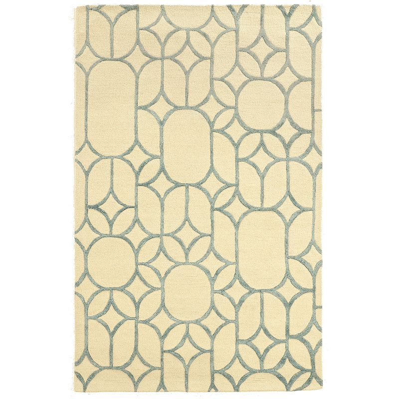 Linon Aspire Window Rug, Beig/Green, 8X11 Ft
