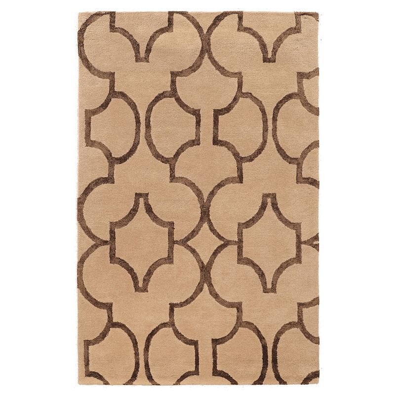 Linon Aspire Geo Rug, Beig/Green, 8X11 Ft