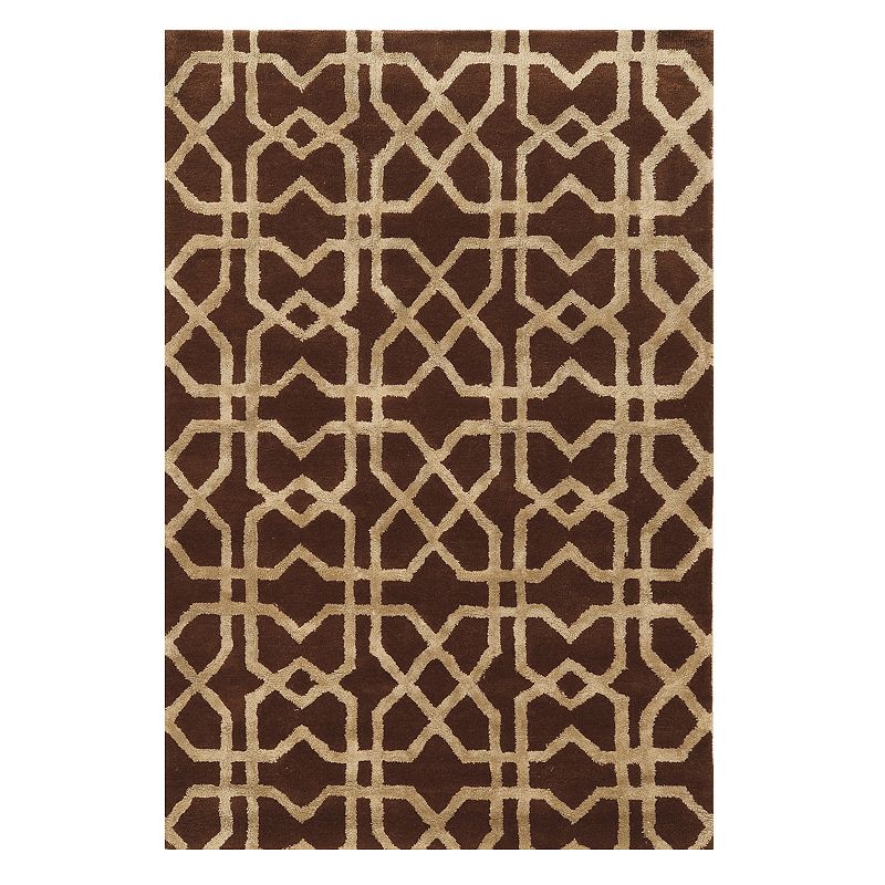 Linon Aspire Geometric Rug, Brown, 8X11 Ft