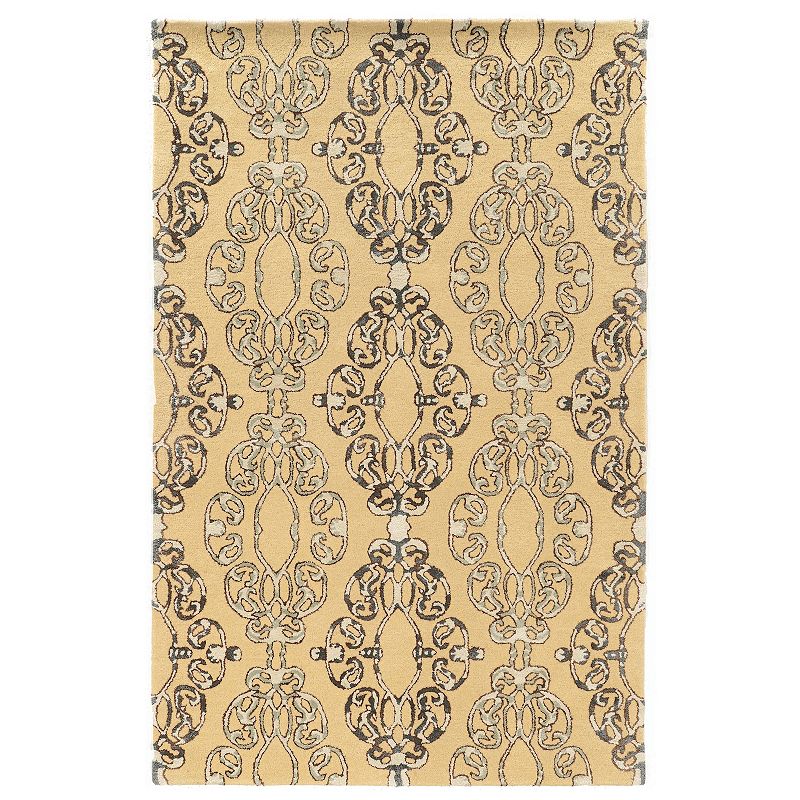 Linon Aspire Cameo Rug, Beig/Green, 8X11 Ft
