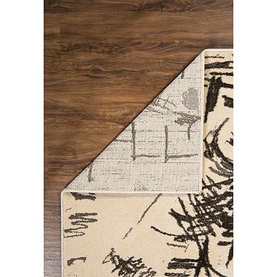 Linon Masters Sprinter Cream & Charcoal Indoor Area Rug