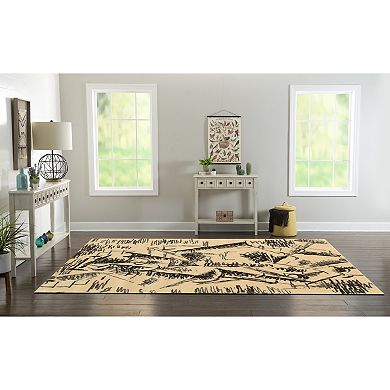 Linon Masters Sprinter Cream & Charcoal Indoor Area Rug