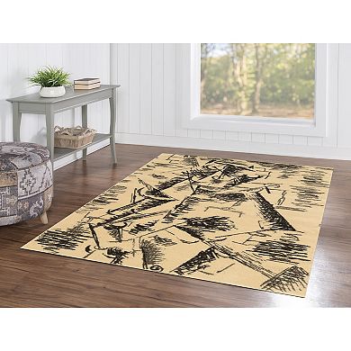 Linon Masters Sprinter Cream & Charcoal Indoor Area Rug